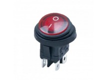 Переключатель круглый с подсветкой и влагозащитой KCD1-224/4PN FS on-off, 4 конт. 6А, 250В (красный)