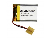Аккумулятор Li-Pol LP552535 PK1 3.7V 430mAh (толщ.5,5мм, шир.25мм, дл.35мм) "GoPower"
