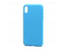 Чехол Silicone Case без лого для Apple iPhone XS Max (полная защита) (016) голубой