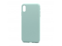 Чехол Silicone Case без лого для Apple iPhone XS Max (полная защита) (017) голубой