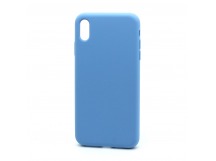 Чехол Silicone Case без лого для Apple iPhone XS Max (полная защита) (053) голубой