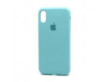Чехол Silicone Case с лого для Apple iPhone XR (полная защита) (021) голубой
