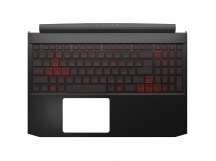 Топ-панель для Acer Nitro 5 AN515-55 чёрная с красной подсветкой (узкий шлейф клавиатуры)