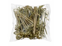 Пики для канапе шпажки  9см (100шт) УЗЕЛОК бамбук зеленый 1/40уп