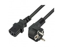 Шнур сетевой для компьютера, евровилка угловая - евроразъем С13 кабель 3x0,75 кв. мм. 1,8м "Rexant"