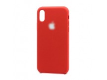 Чехол Silicone Case с лого для Apple iPhone XS Max (полная защита)(033) красн