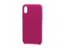 Чехол Silicone Case без лого для Apple iPhone X/XS (054) темно розовый