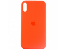 Чехол Silicone Case с лого для Apple iPhone XS Max (013) оранжевый
