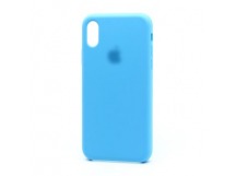 Чехол Silicone Case с лого для Apple iPhone XS Max (016) голубой