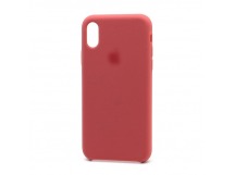 Чехол Silicone Case с лого для Apple iPhone XS Max (025) малиновый