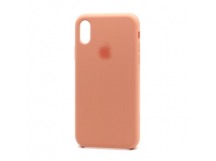 Чехол Silicone Case с лого для Apple iPhone XS Max (027) розовый
