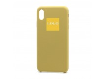 Чехол Silicone Case с лого для Apple iPhone XS Max (028) коричневый