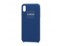 Чехол Silicone Case с лого для Apple iPhone XS Max (036) синий