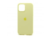 Чехол Silicone Case с лого для Apple iPhone 12 Pro Max/6.7 (полная защита) (051) светло желтый