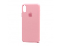 Чехол Silicone Case с лого для Apple iPhone XS Max (полная защита)(006)розовый