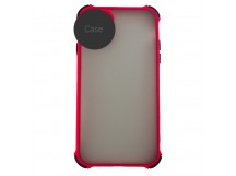                             Чехол силикон-пластик Infinix HOT 10 Lite прозрачный с защитой по краям красный/черный*