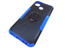                             Чехол силикон-пластик Infinix HOT 10 Lite с кольцом черный/синий*