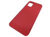                                     Чехол силиконовый Samsung A03s со вставками карбон красный*