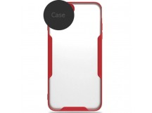                             Чехол силикон-пластик Infinix Note 10 Pro прозрачный с окантовкой красный*