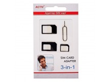 Адаптер для SIM адаптер Activ 3 в 1 (nano/micro/mini)(black)