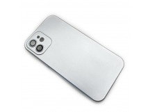 Чехол iPhone 12 (Glass Camera) Силикон 1.5mm Серебряный