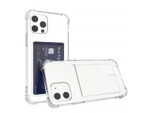 Чехол для iPhone 13pro Max с отделением для карт Card Case прозрачный