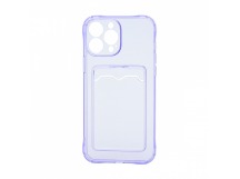 Чехол-накладка с кармашком для Apple iPhone 13 Pro Max/6.7 прозрачный (005) сиреневый