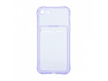 Чехол-накладка с кармашком для Apple iPhone 7/8/SE 2020 прозрачный (005) сиреневый