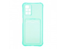 Чехол с кармашком для Xiaomi Redmi 10 прозрачный (007) мятный