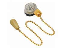 Выключатель для настенного светильника c  деревянным наконечником «Gold» "Rexant"