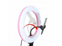 Кольцевая лампа ZD666 26 см, цвет розовый