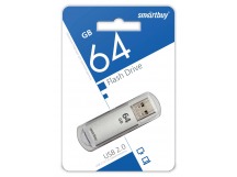 USB 2.0 Flash накопитель 64GB SmartBuy V-Cut, серебряный