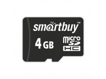 Карта памяти MicroSDHC  4GB SmartBuy, Class10, с адаптером SD
