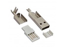 Штекер на кабель USB-A-SP (собирается из 4-х частей)