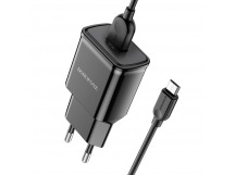 СЗУ с выходом USB Borofone BA59A (1USB/QC3.0/QC2.0/3A/кабель Micro USB) черное