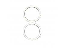 Рамка (кольцо) задней камеры iPhone 11 (2шт. комплект) Серебро