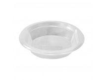 Тарелка пластиковая суповая 500мл (100шт) ПП прозрачная с ушками 1/100/2400шт