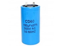 Конденсатор CD60 150mkF-300V ±5% 50Hz, 42x120мм, две клеммы 5,0мм (SAIFU)
