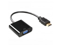 Переходник шт. HDMI - гн. VGA провод 15см, чёрный