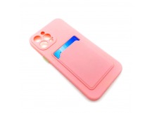Чехол iPhone 13 Pro с Карманом для карты Светло-Розовый