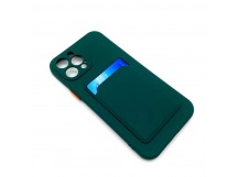 Чехол iPhone 13 Pro с Карманом для карты Темно-Зеленый