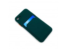 Чехол iPhone 7/8/SE (2020) с Карманом для карты Темно-Зеленый