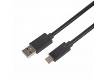 USB кабель шт.USB-A - шт.Type-C 1м, 3,0A 15W, ПВХ, чёрный "Rexant"