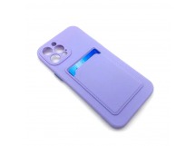 Чехол iPhone 11 Pro Max с Карманом для карты Светло-Фиолетовый