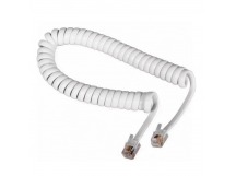 Телефонный шнур, витой трубочный RJ-10(4P-4C), длина 4 метра, белый "Rexant"