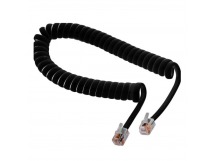 Телефонный шнур, витой трубочный RJ-10(4P-4C), длина 4 метра, чёрный "Rexant"