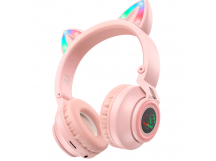 Накладные Bluetooth-наушники Borofone BO18 CAT, розовые