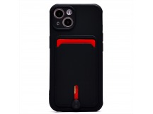 Чехол-накладка - SC304 с картхолдером для Apple iPhone 13 (black)