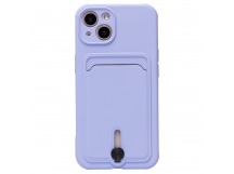 Чехол-накладка - SC304 с картхолдером для Apple iPhone 13 (light violet)