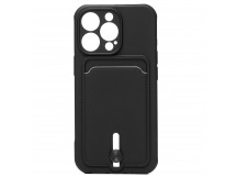 Чехол-накладка - SC304 с картхолдером для Apple iPhone 13 Pro (black)